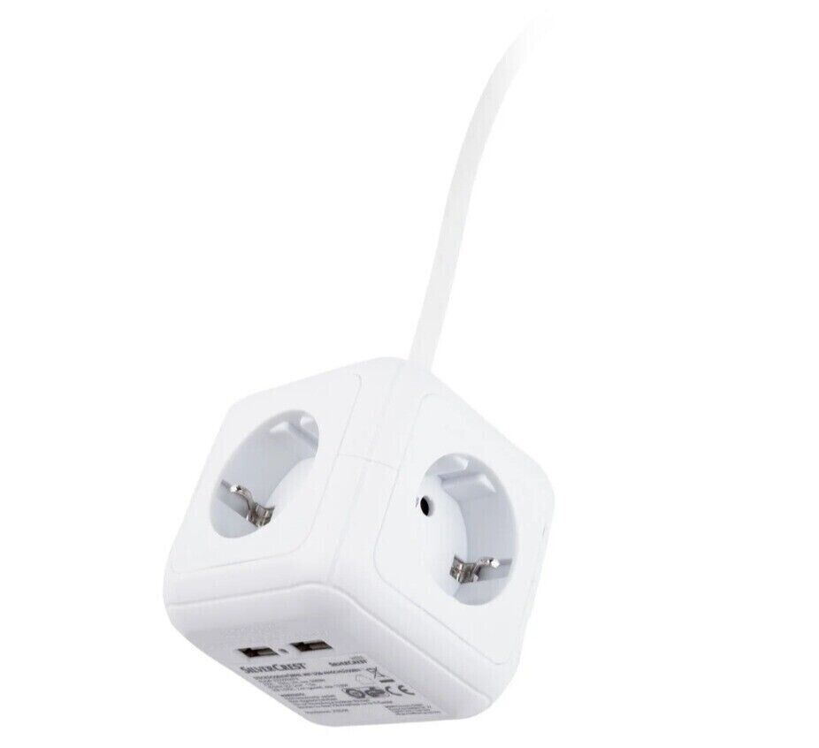 USB Steckdose Würfel Steckdosenleiste Mehrfachsteckdose  Mehrfachstecker Stecker