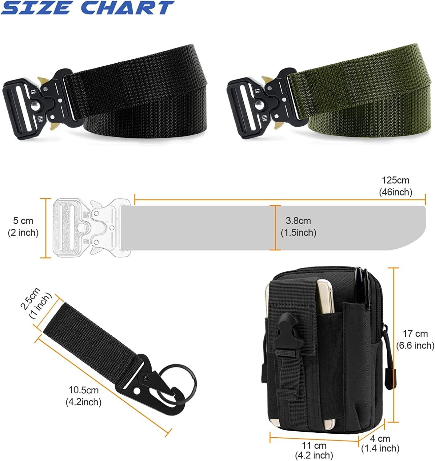 Herren Taktischer Gürtel Mit Schnellverschluss – 125 Cm Lang, 3,8 Cm Breit, Aus Robustem Polyester, Stufenlos Verstellbar, Zinklegierungsschnalle Für Outdoor & Arbeit
