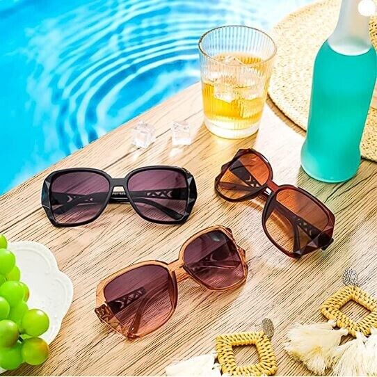NEW 3x Sunglasses Pilot Glasses Retro Nerd Horn Party Glasses Black UV Protection 