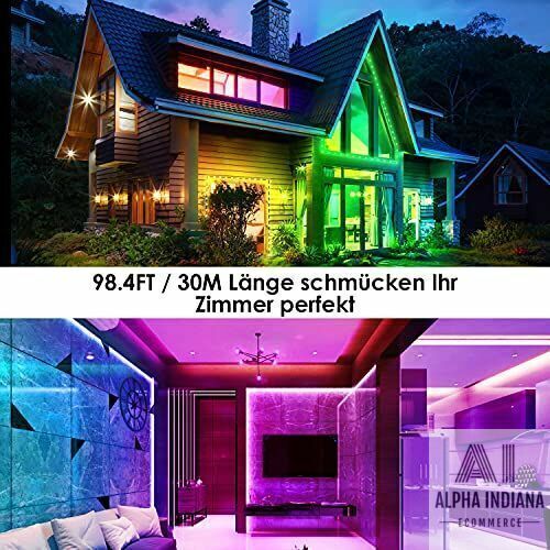 30m LED Strip Light Music Sync Color Changing RGB LED Strip New DE 