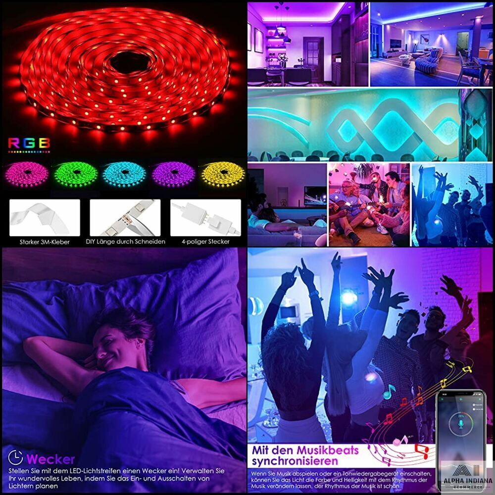 30m LED Strip Light Music Sync Color Changing RGB LED Strip New DE 