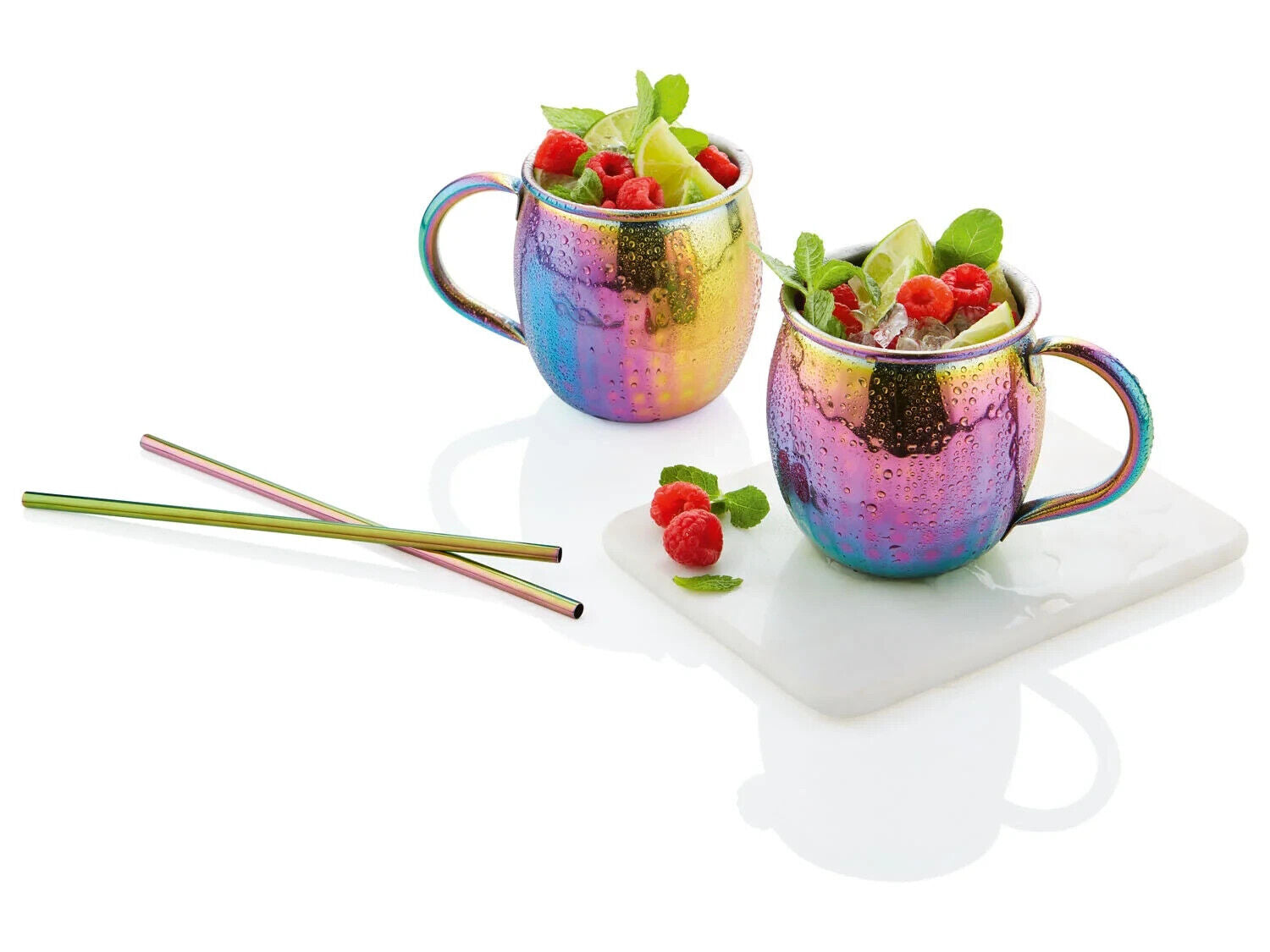Mug set, 4-piece handle drinks classic made of stainless steel mug 
