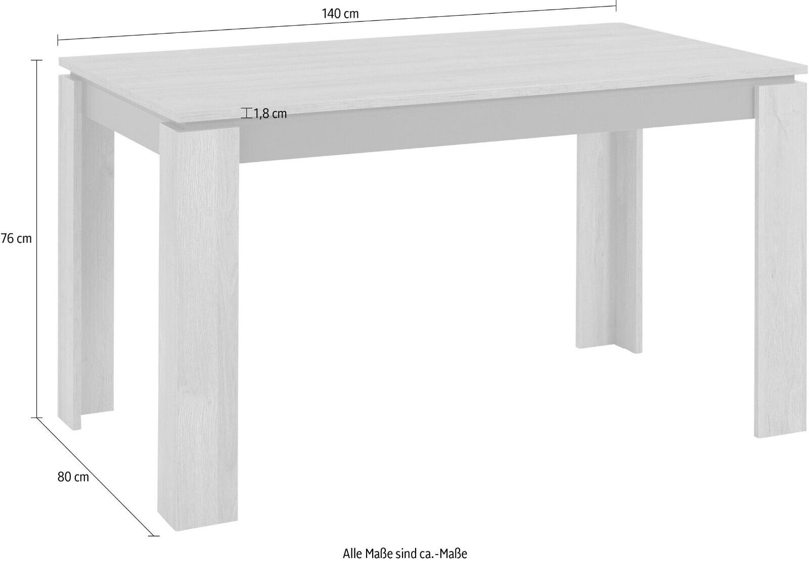 KATRIN DINING TABLE, width 140 cm. Old oak/anthracite, NEW &amp; OVP 