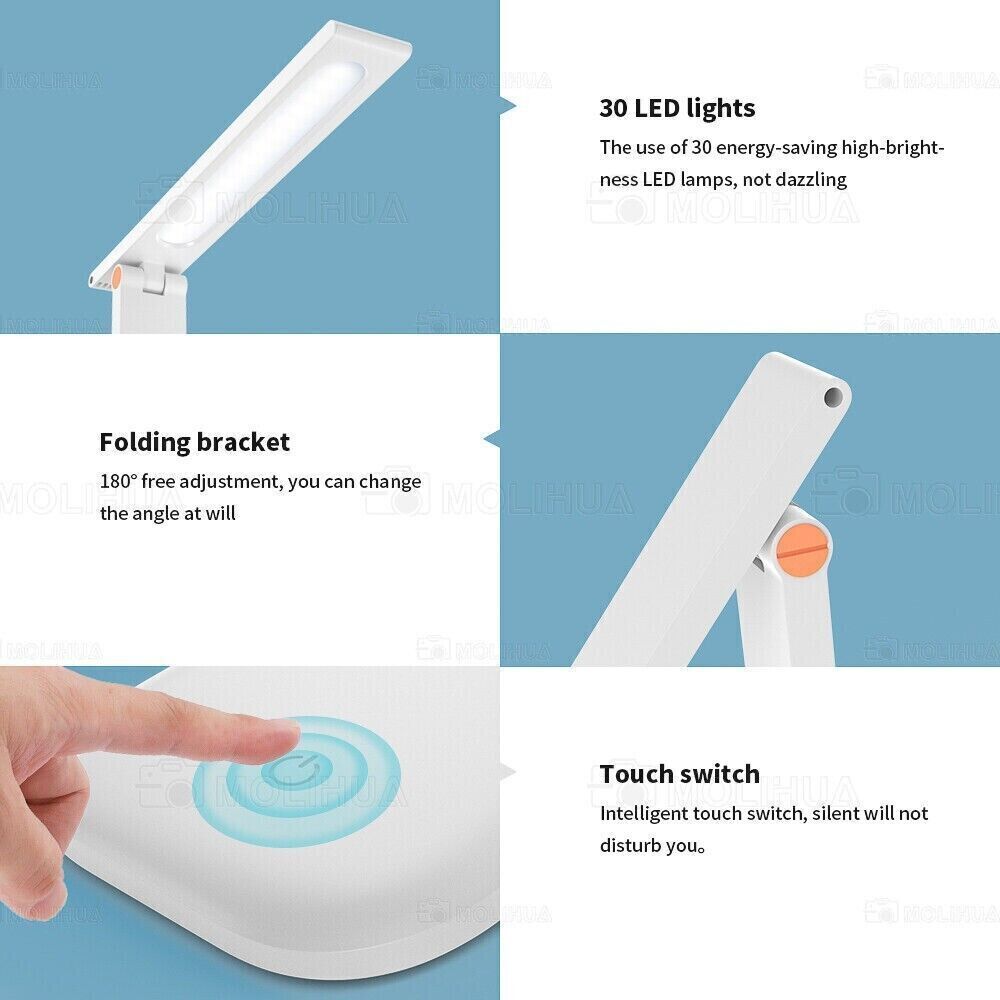 LED desk lamp table lamp dimmable reading lamp office light 7W USB 3 colors DE