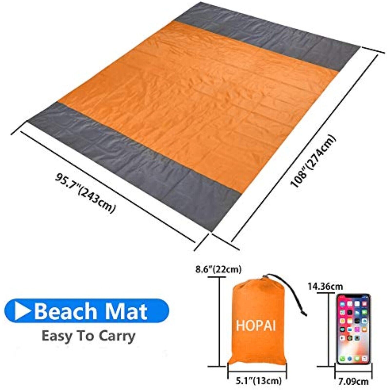 Picknickdecke Campingdecke Reisedecke Stranddecke Picknick Decke 240X270cm