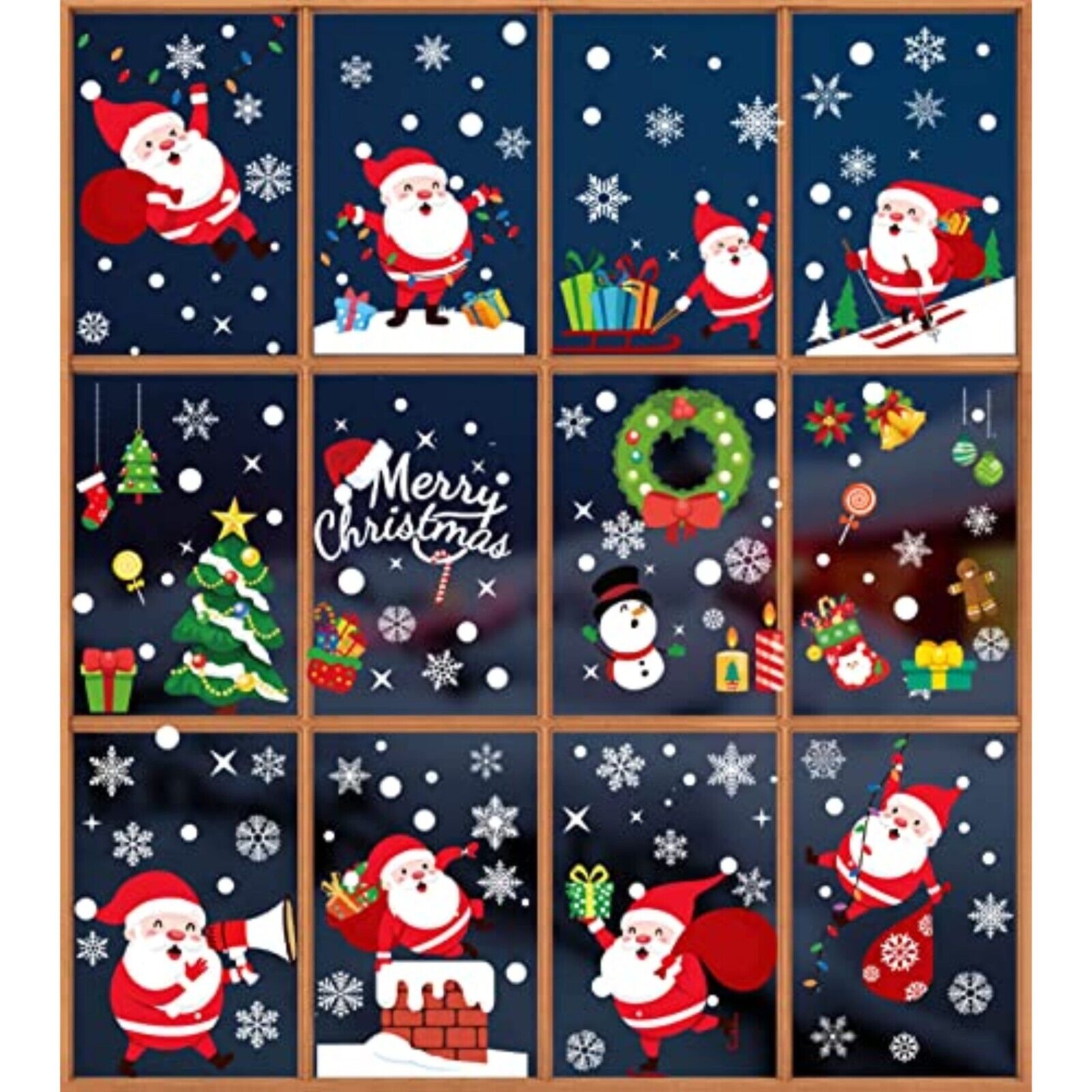 NEU 178 Cartoon Fensterfolie, Fensterdeko Fensterbild Weihnachten Dekoration