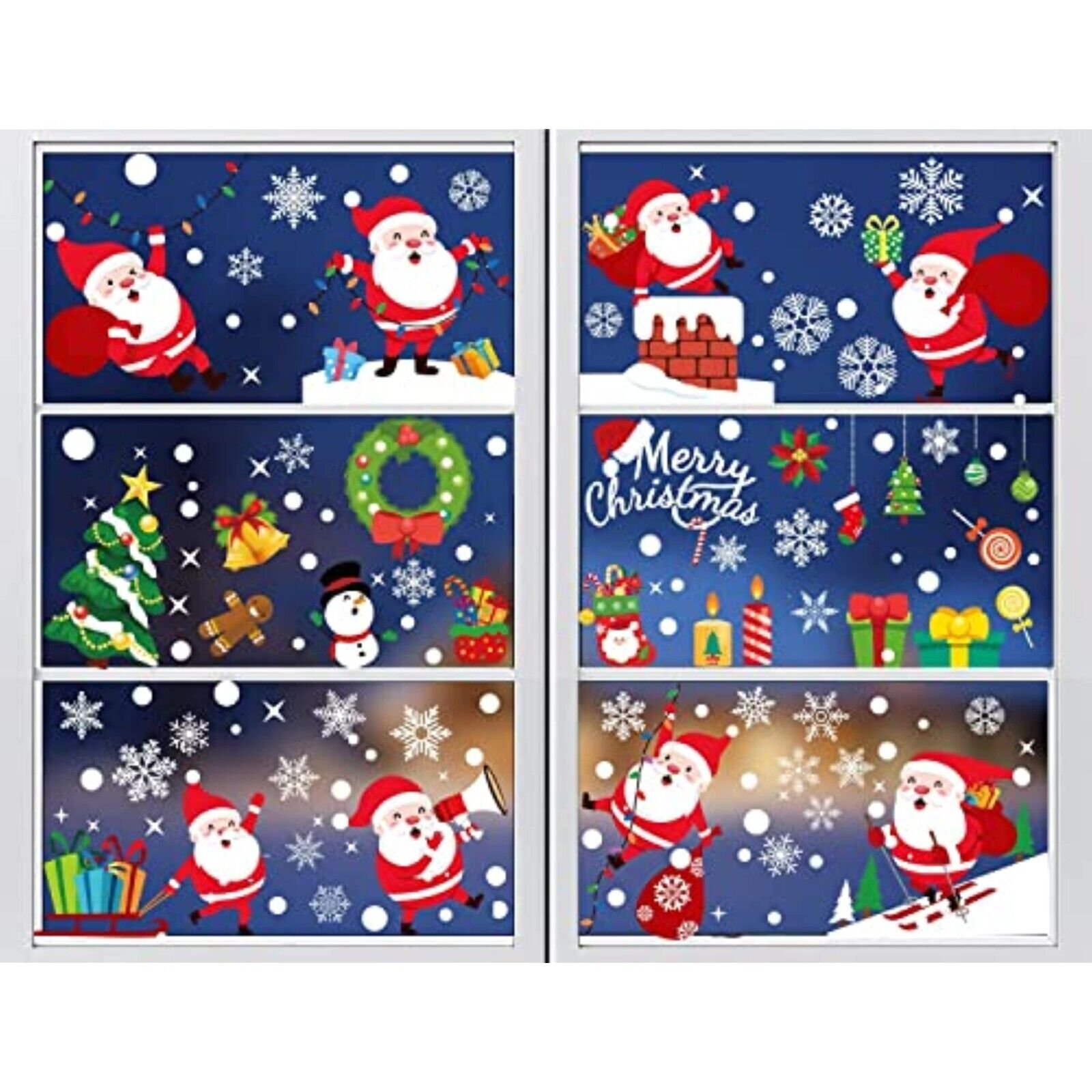 NEU 178 Cartoon Fensterfolie, Fensterdeko Fensterbild Weihnachten Dekoration