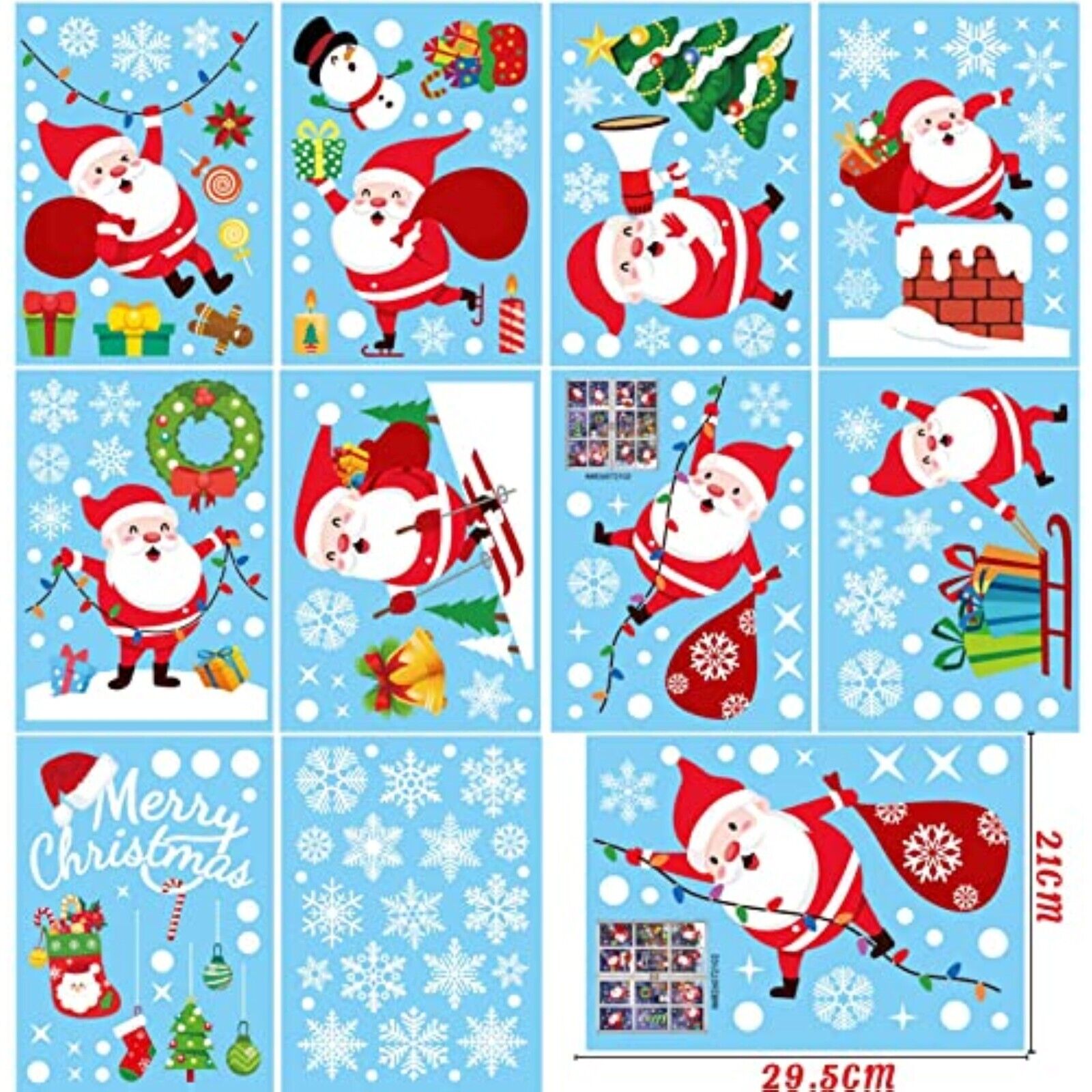 NEU 178 Cartoon Fensterfolie, Fensterdeko Fensterbild Weihnachten Dekoration