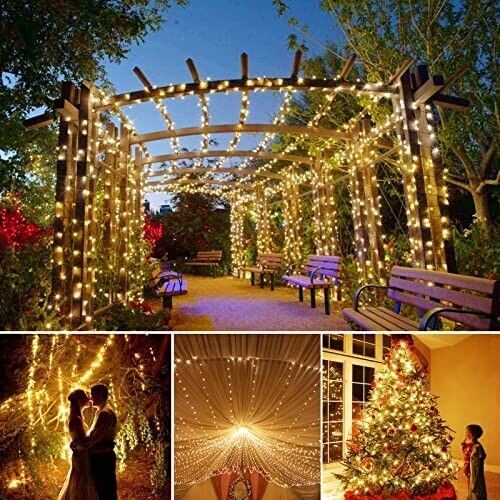 LED fairy lights, light net, light curtain, Christmas decoration, outdoor party, warm white 