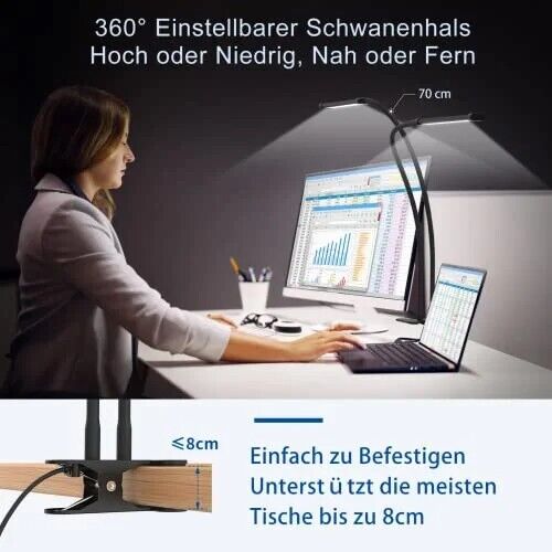 Desk lamp dimmable flexible, desk lamp daylight for computer NEW 