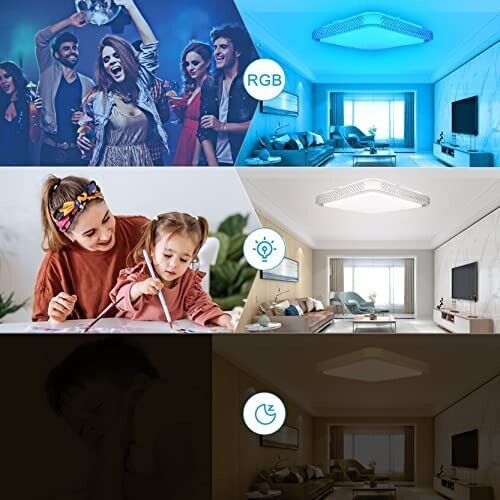 RGB LED DECKENLEUCHTE DIMMBAR DECKENLAMPE STERNENHIMMEL WOHNZIMMER FERNBEDIENUNG