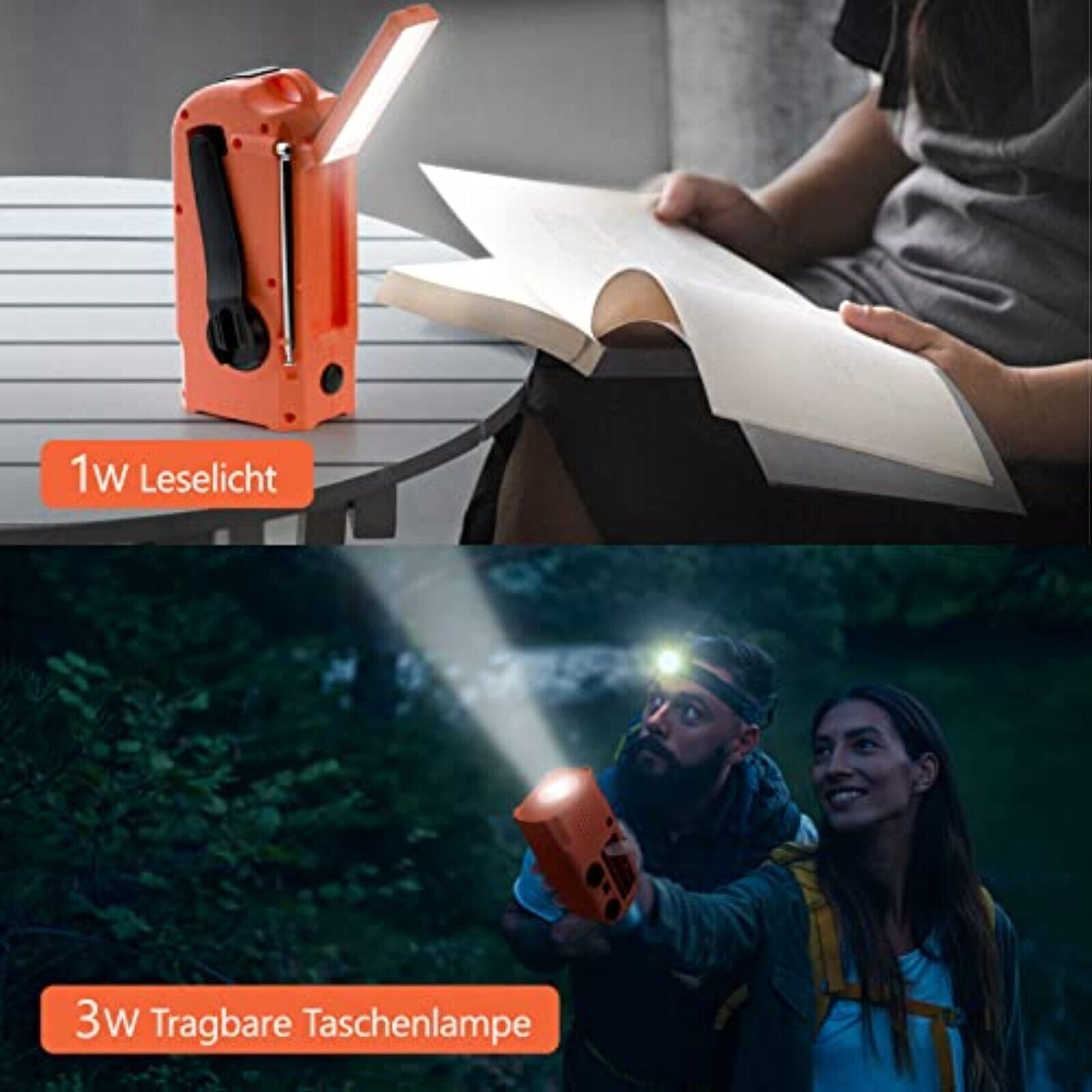5000mAh Solar Handkurbel Handy Ladegerät Notfall Radio AM/FM LED Taschenlampe