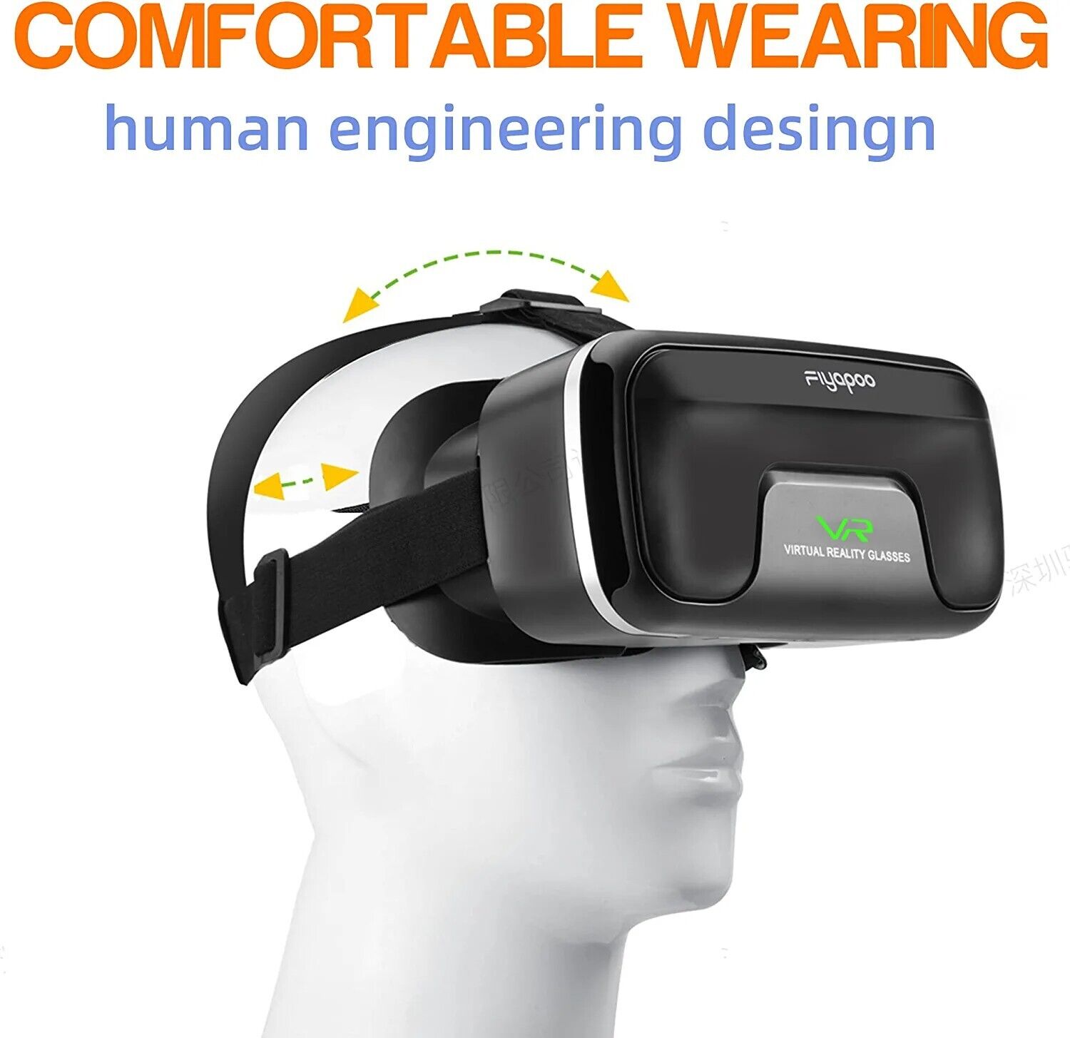 VR glasses with headphones Virtual Reality Headset suitable for 3D VR FIYAPOO 
