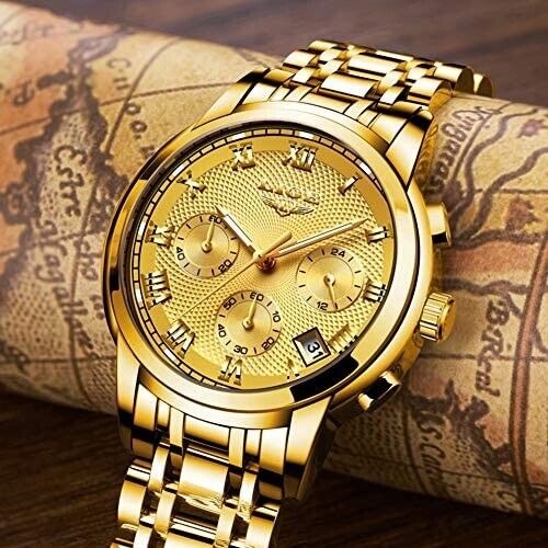 Wristwatch Men Women Analog Quartz Bracelet Watch Black Silver Gold Business 