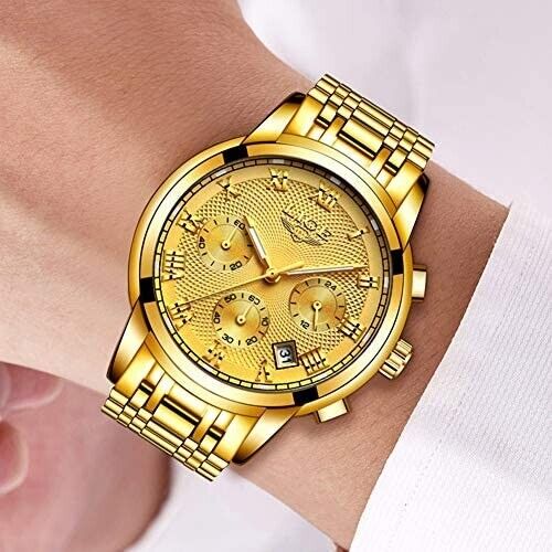 Wristwatch Men Women Analog Quartz Bracelet Watch Black Silver Gold Business 