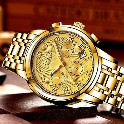 Wristwatch Men Women Analog Quartz Bracelet Watch Black Silver Gold Business 
