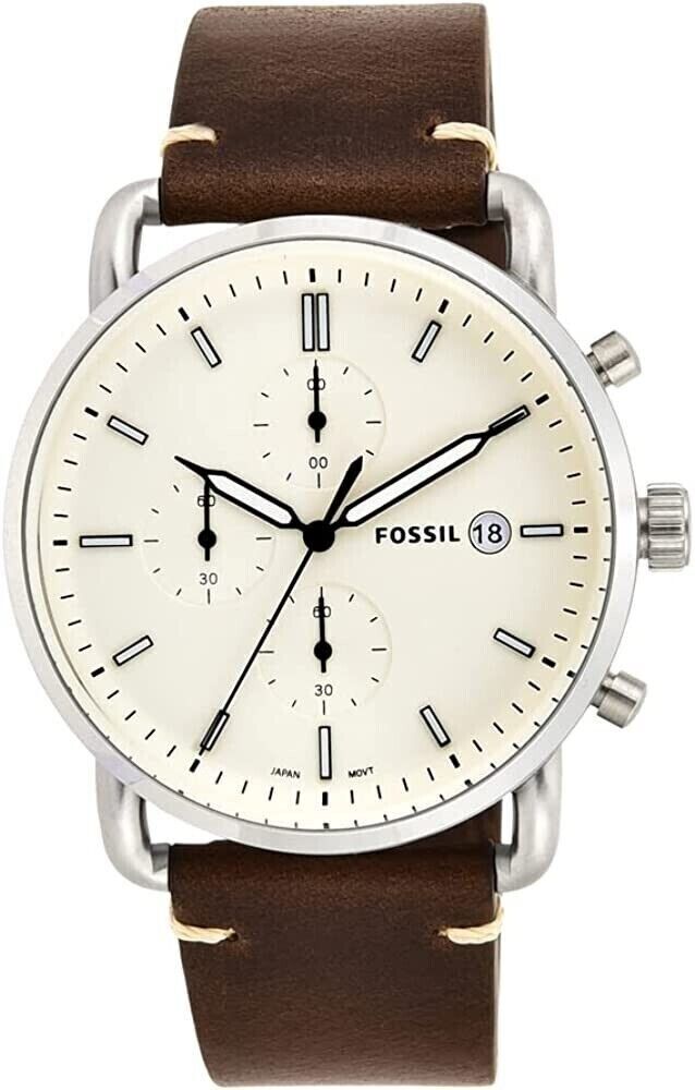 Fossil Men's Analog Quartz Watch with Leather Strap Men's Quartz Movement Wristwatches** 