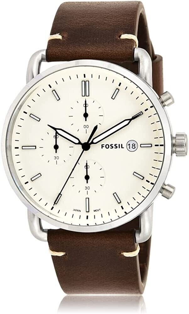 Fossil Men's Analog Quartz Watch with Leather Strap Men's Quartz Movement Wristwatches** 