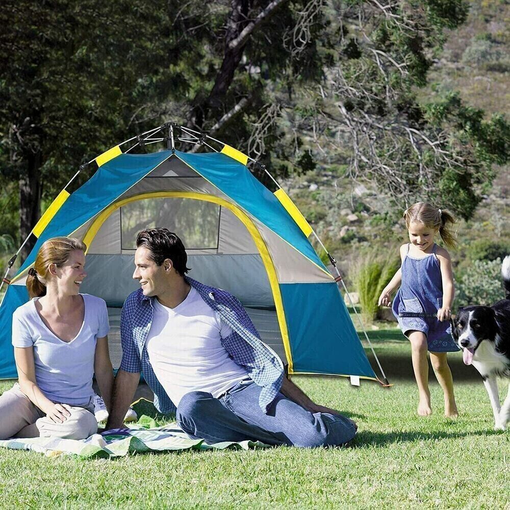 campingzelt familienzelt 3-4 Personen Campingzelt Wurfzelt Camping Wasserdicht Trekkingzelt Fam