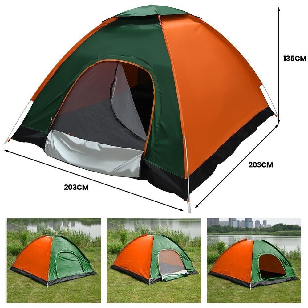 Camping Zelt 3-4 Personen Pop Up Kuppel Campingzelt,einfacher Aufbau W