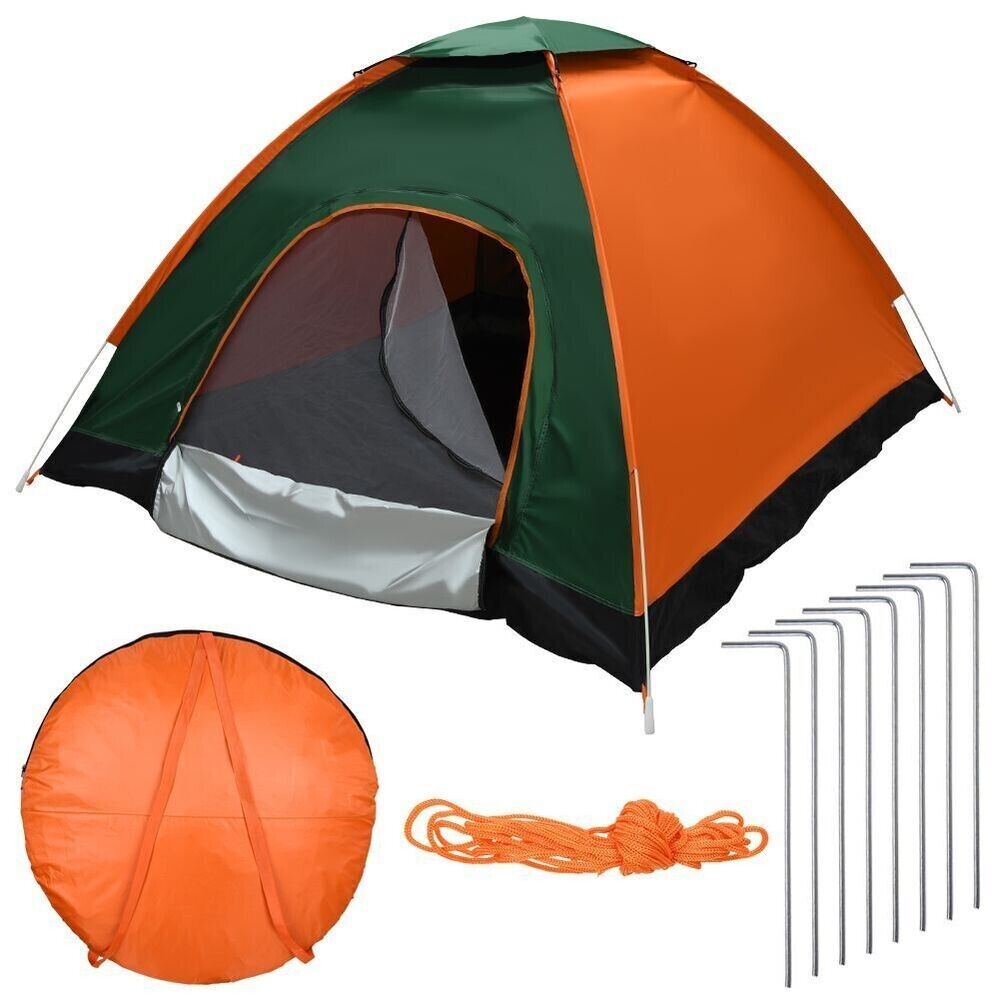 Camping Zelt 3-4 Personen Pop Up Kuppel Campingzelt,einfacher Aufbau W