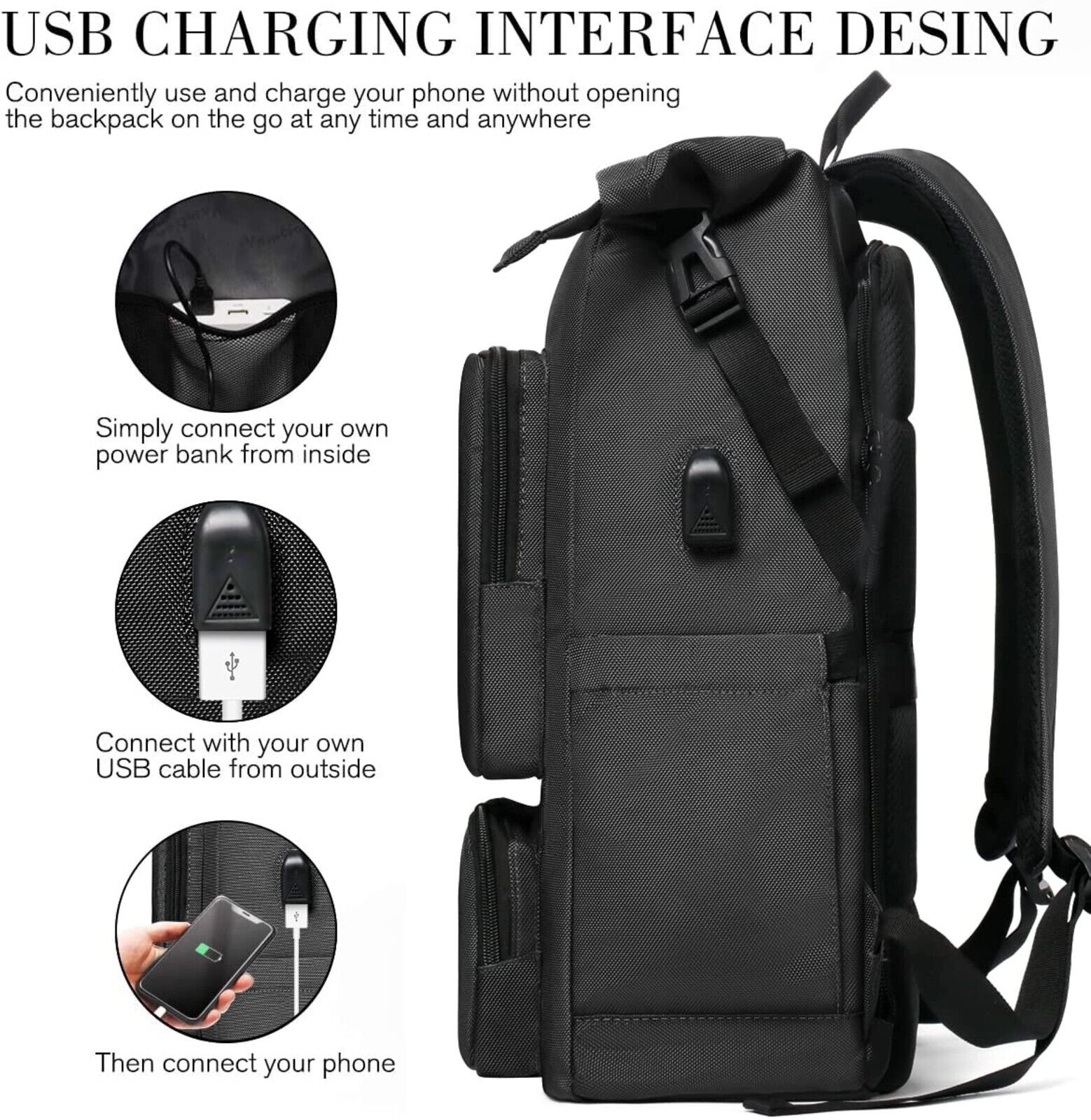 Laptop Backpack Men Sport Hiking Work School Backpack 20-35L with USB 