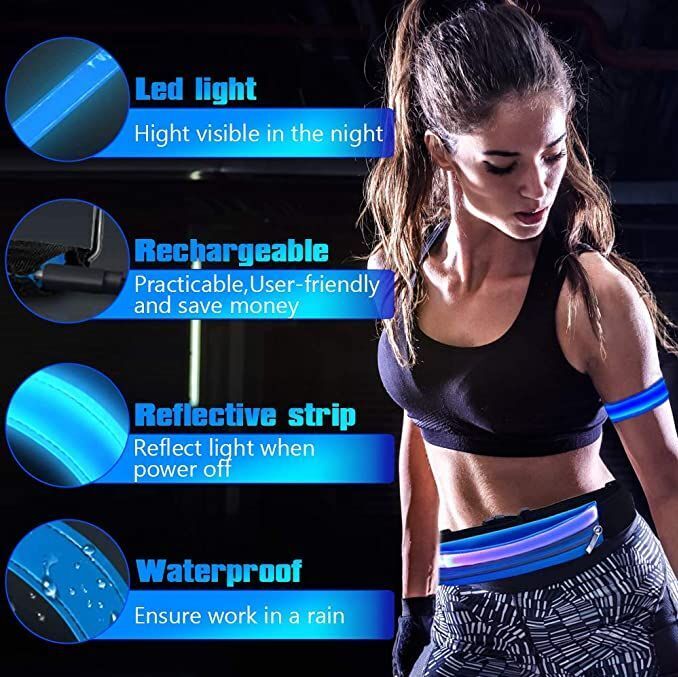 LED Running Cycling Reflective Armband Armlet Night Light Outdoor 