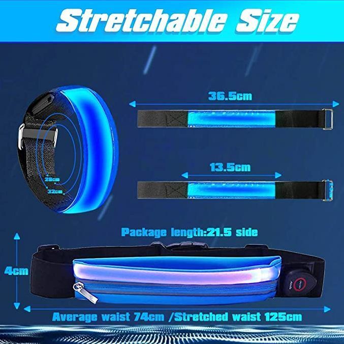 LED Running Cycling Reflective Armband Armlet Night Light Outdoor 