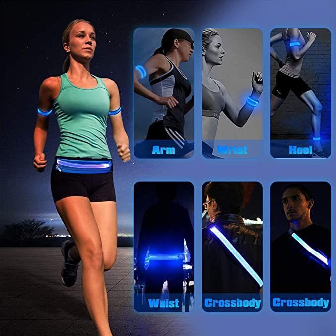 LED Running Cycling Reflective Armband Armlet Night Light Outdoor 