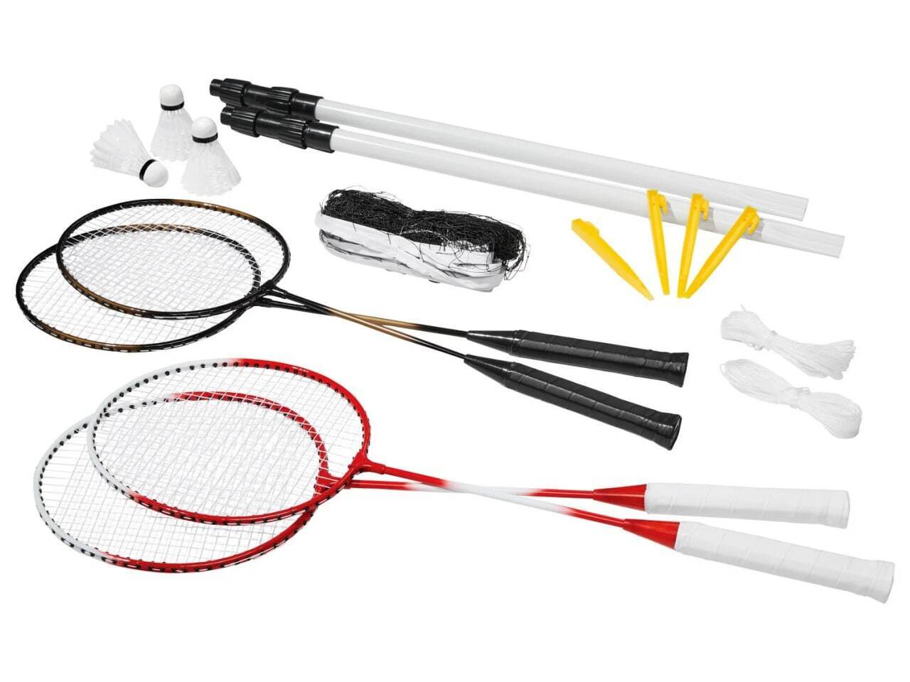 Crivit Badminton Komplett-Set für 4 Spieler Netz 4 Schläger 3 Bälle 6,2x0,6m NEU