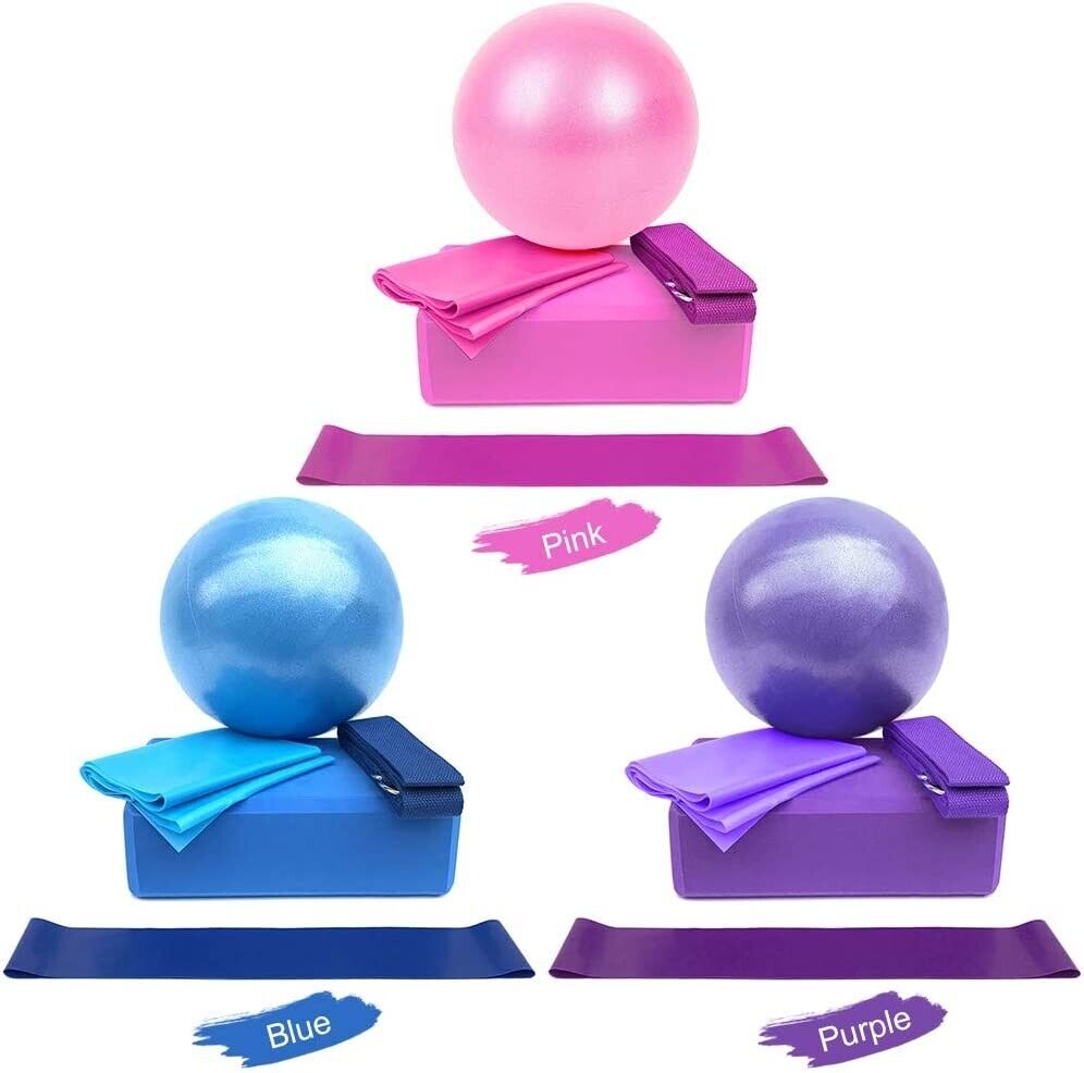 Irfora Yoga Starter Sets 5-TLGBall Blocks Stretching Strap Resistance Loop Band