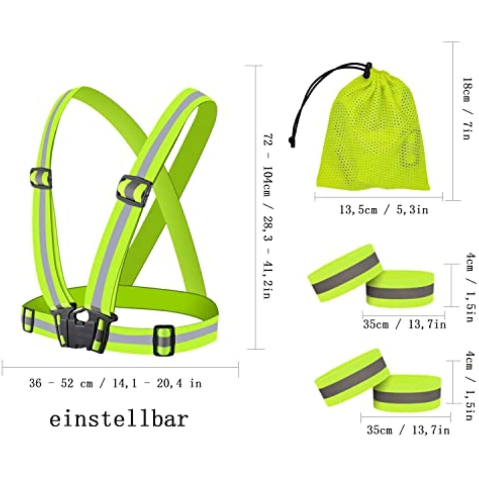 Reflektor Warnweste Sicherheitsweste Reflektorgurt Unfallweste Weste Gurt Joggen