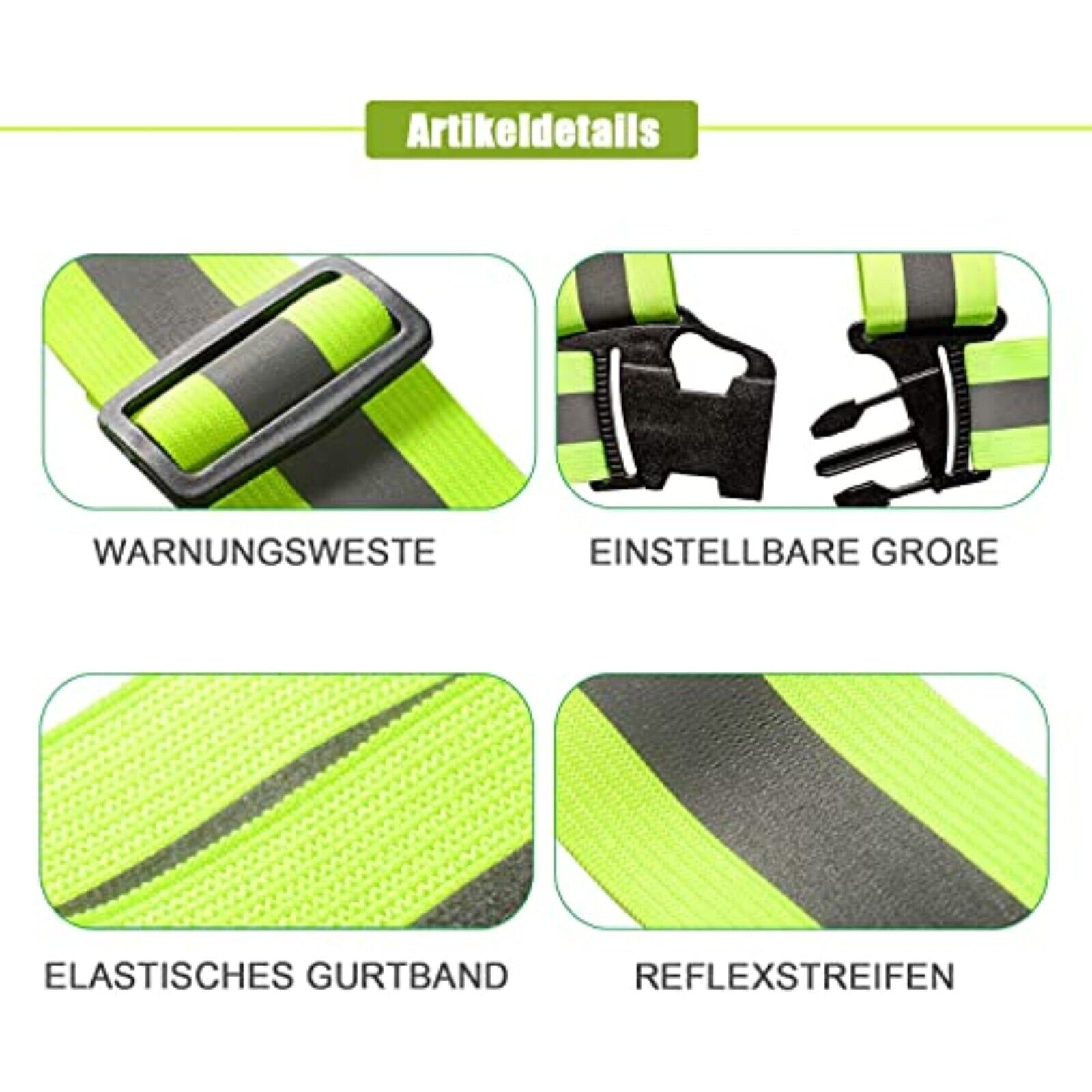 Reflektor Warnweste Sicherheitsweste Reflektorgurt Unfallweste Weste Gurt Joggen