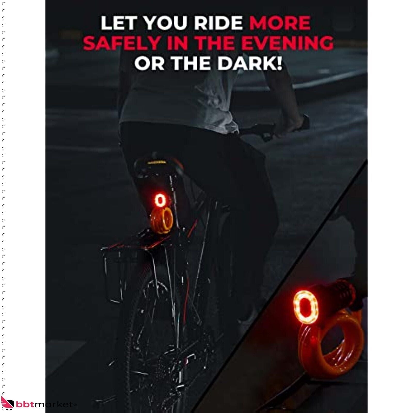 fahrradschloss light B-Ware Fahrrad-Zahlenschloss mit LED-Licht – 5-stelliges Sicherheits-K