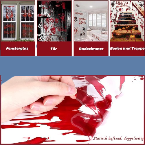 9 Stück Halloween Fensterbilder Halloween Deko Schreckliche Fensterbilder-NEU