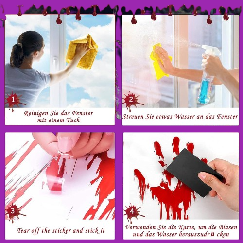 9 Stück Halloween Fensterbilder Halloween Deko Schreckliche Fensterbilder-NEU