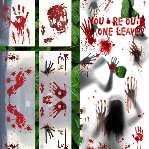 9 Stück Halloween Fensterbilder Halloween Deko Schreckliche Fensterbilder-NEU