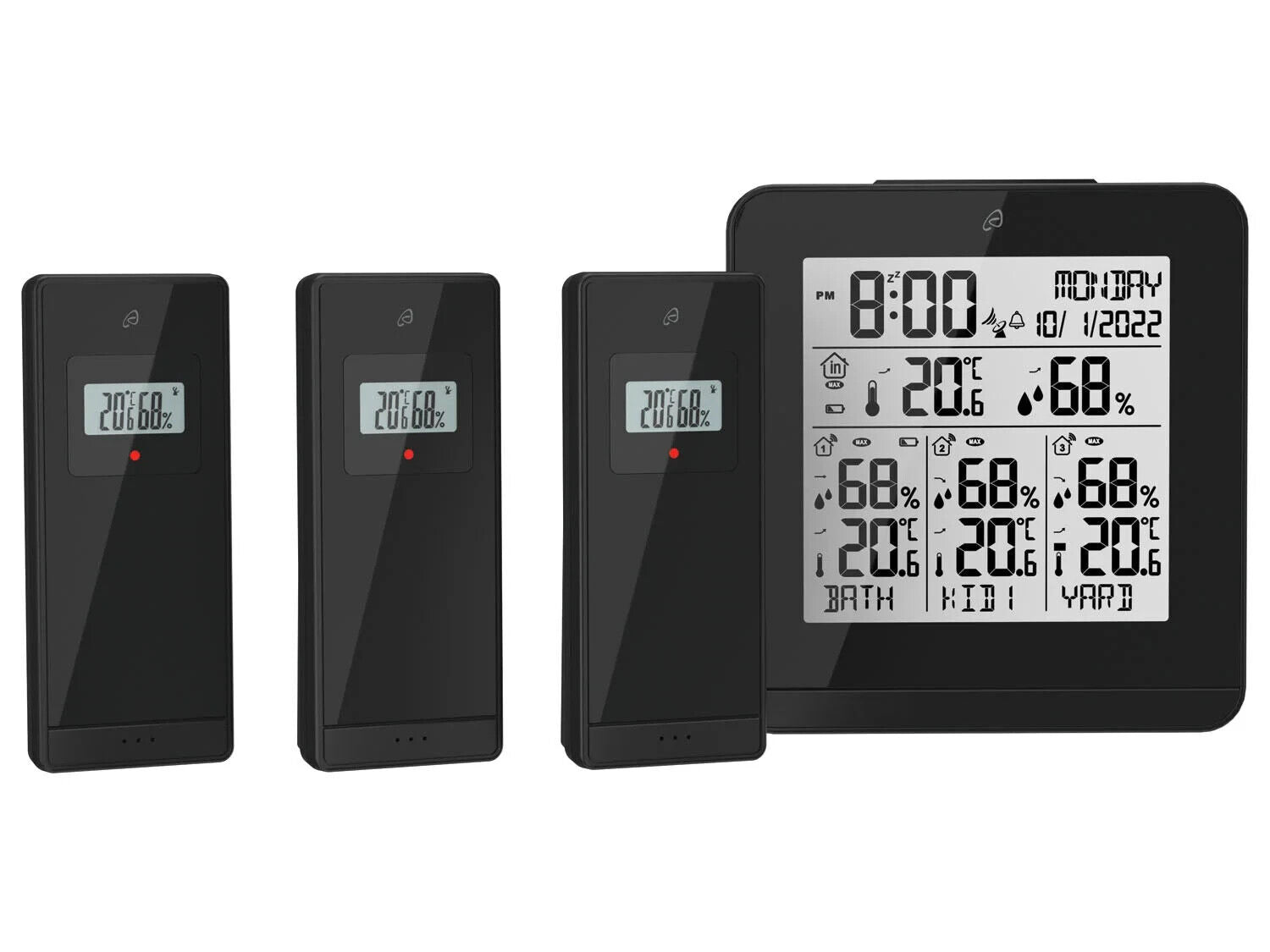 AURIOL® wireless weather station, with 3 sensors, for indoor and outdoor use, NEW OVP 