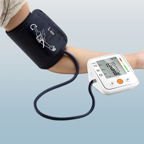 Digital blood pressure monitor, fully automatic pulse measurement with LCD display