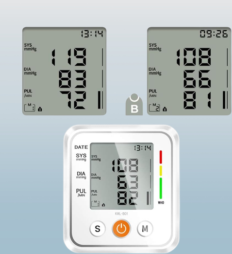 Digital blood pressure monitor, fully automatic pulse measurement with LCD display