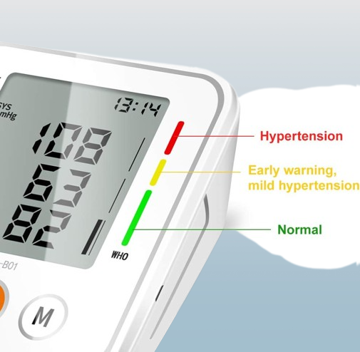 Digital blood pressure monitor, fully automatic pulse measurement with LCD display
