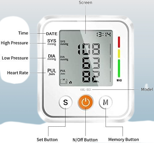 Digital blood pressure monitor, fully automatic pulse measurement with LCD display