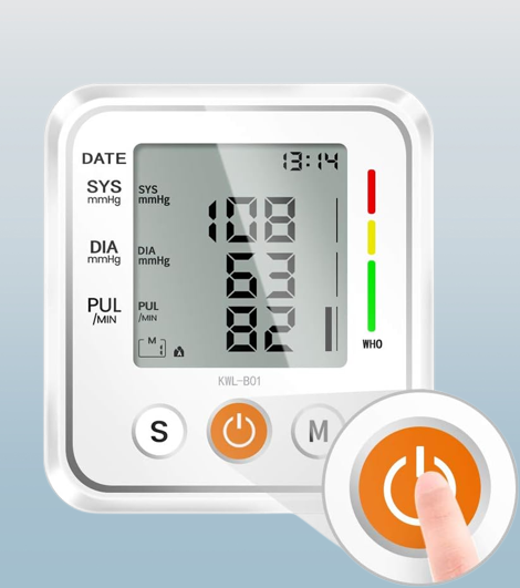 Digital blood pressure monitor, fully automatic pulse measurement with LCD display