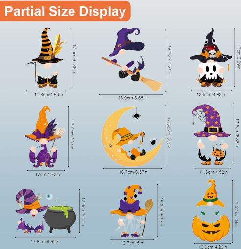 Halloween Window Clings Static Self-Adhesive Reusable Stickers 70PCS