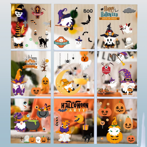 Halloween Window Clings Static Self-Adhesive Reusable Stickers 70PCS