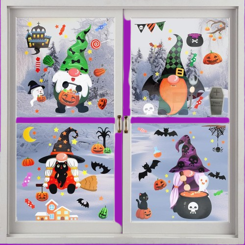Halloween Fensterdeko Halloween Deko Fenster Halloween Sticker 6 Blätter -NEU