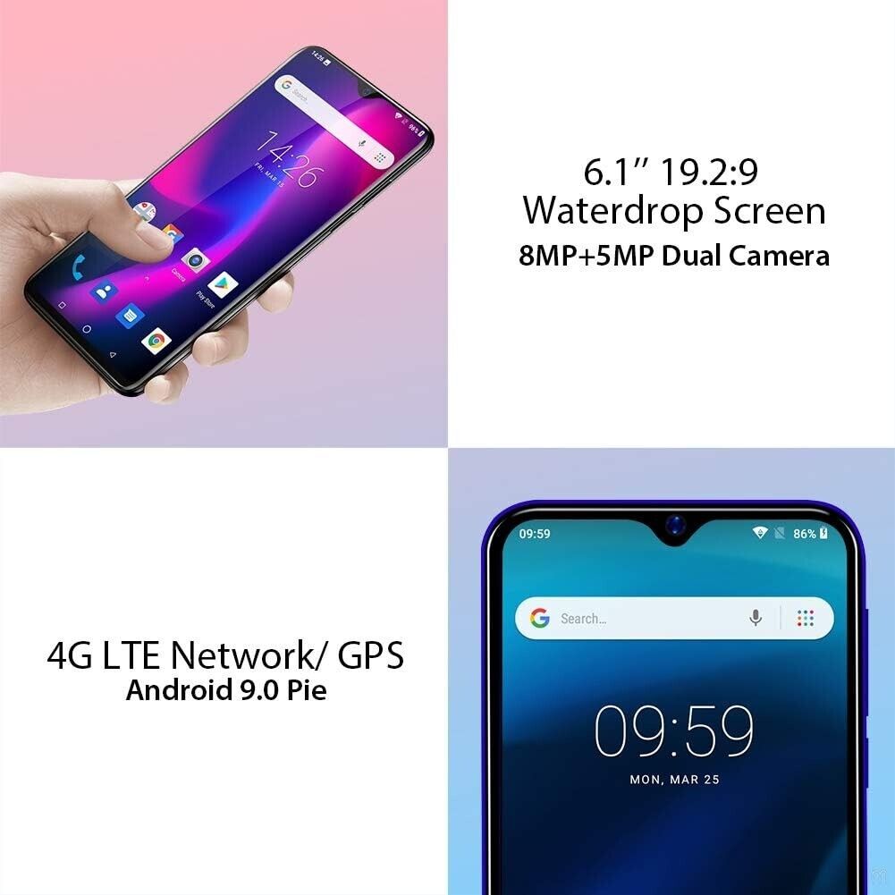 Blackview A60 Pro Smartphone 6.1 Inch 3GB+16GB 4080mAh Fingerprint 4G Mobile Phone 8MP 