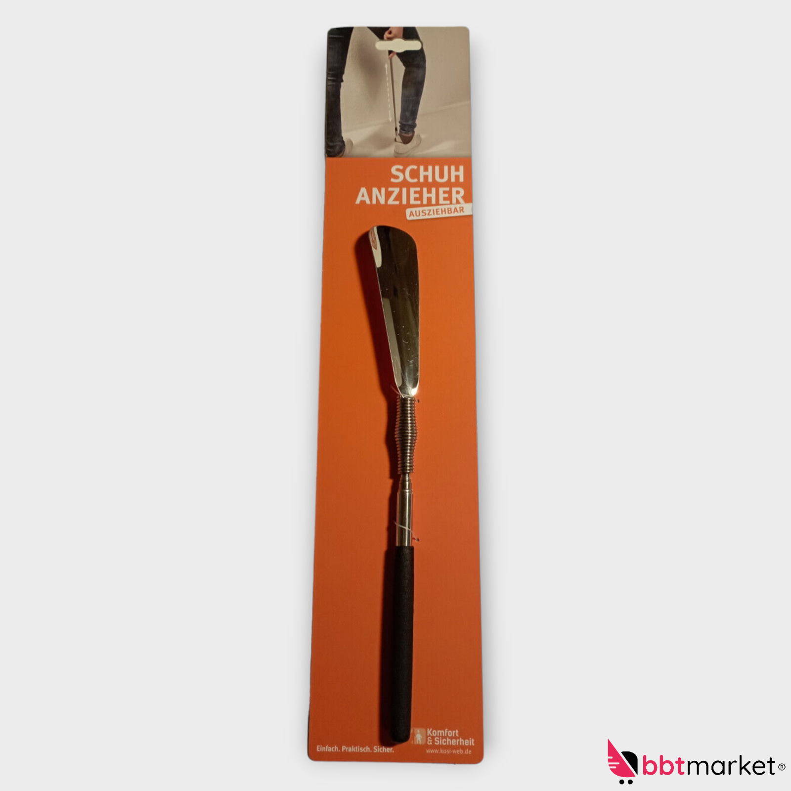 Shoehorn extendable up to 60cm metal shoehorn long shoe-pulling aid new
