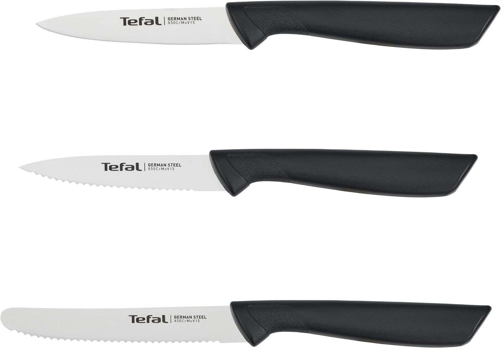 Tefal K2733S Colorfood 3-piece knife set | Utility knife/serrated paring knife 