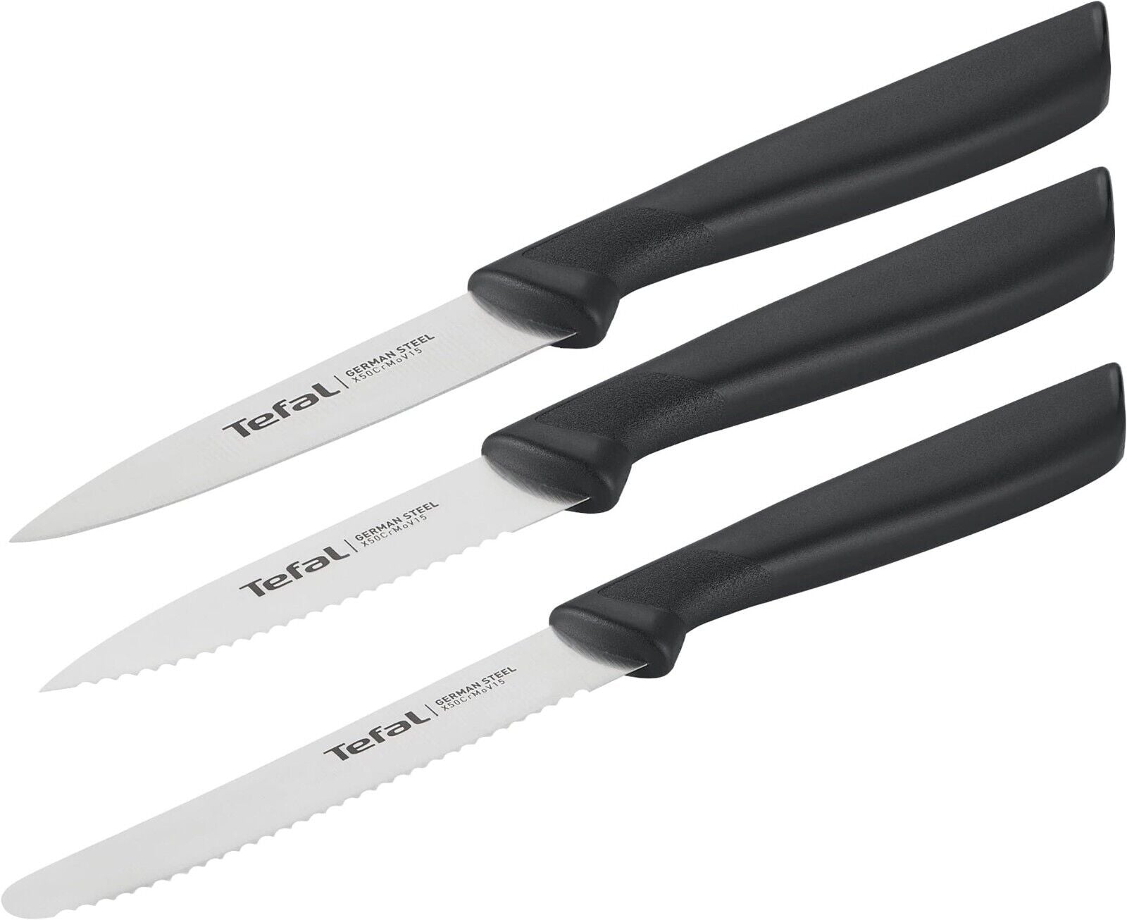 Tefal K2733S Colorfood 3-piece knife set | Utility knife/serrated paring knife 